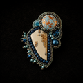 Mazarine Bead Embroidered Brooch