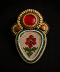 Red Letter Day Bead Embroidered Brooch