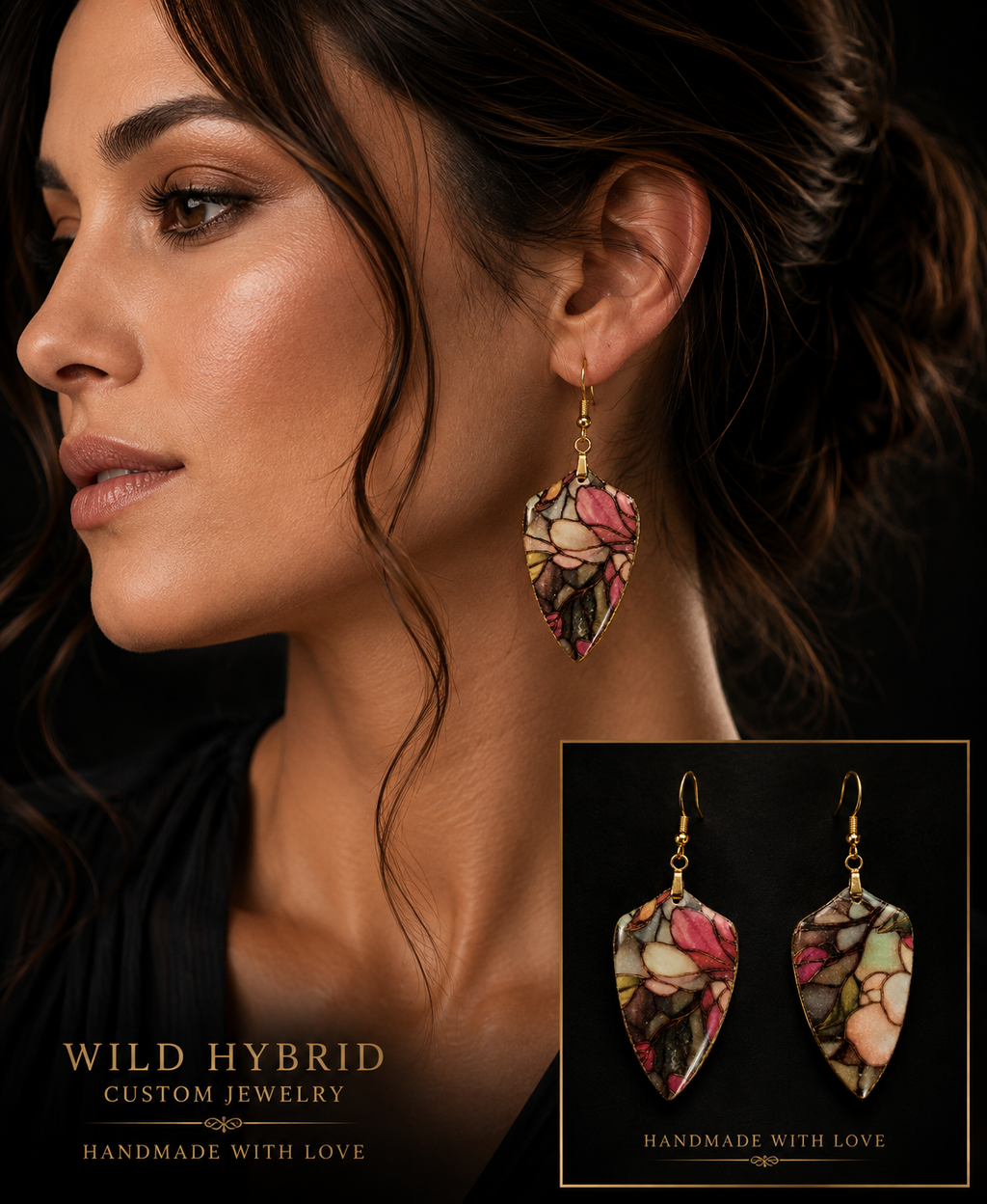 Vesper Glass Polymer Clay Earrings