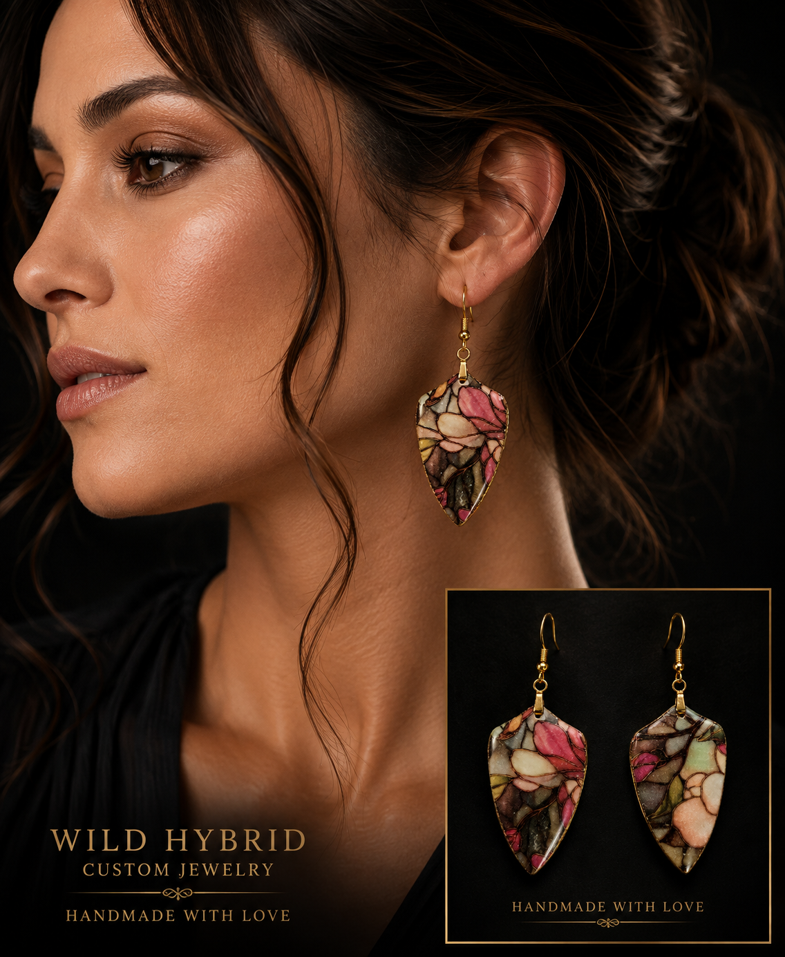 Vesper Glass Polymer Clay Earrings