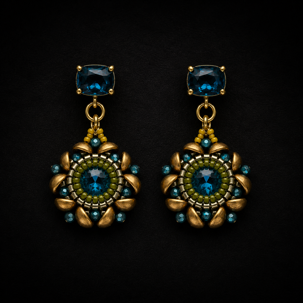 Verdant Halo Beaded Earrings