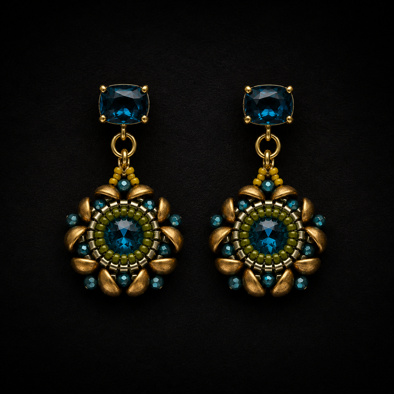Verdant Halo Beaded Earrings