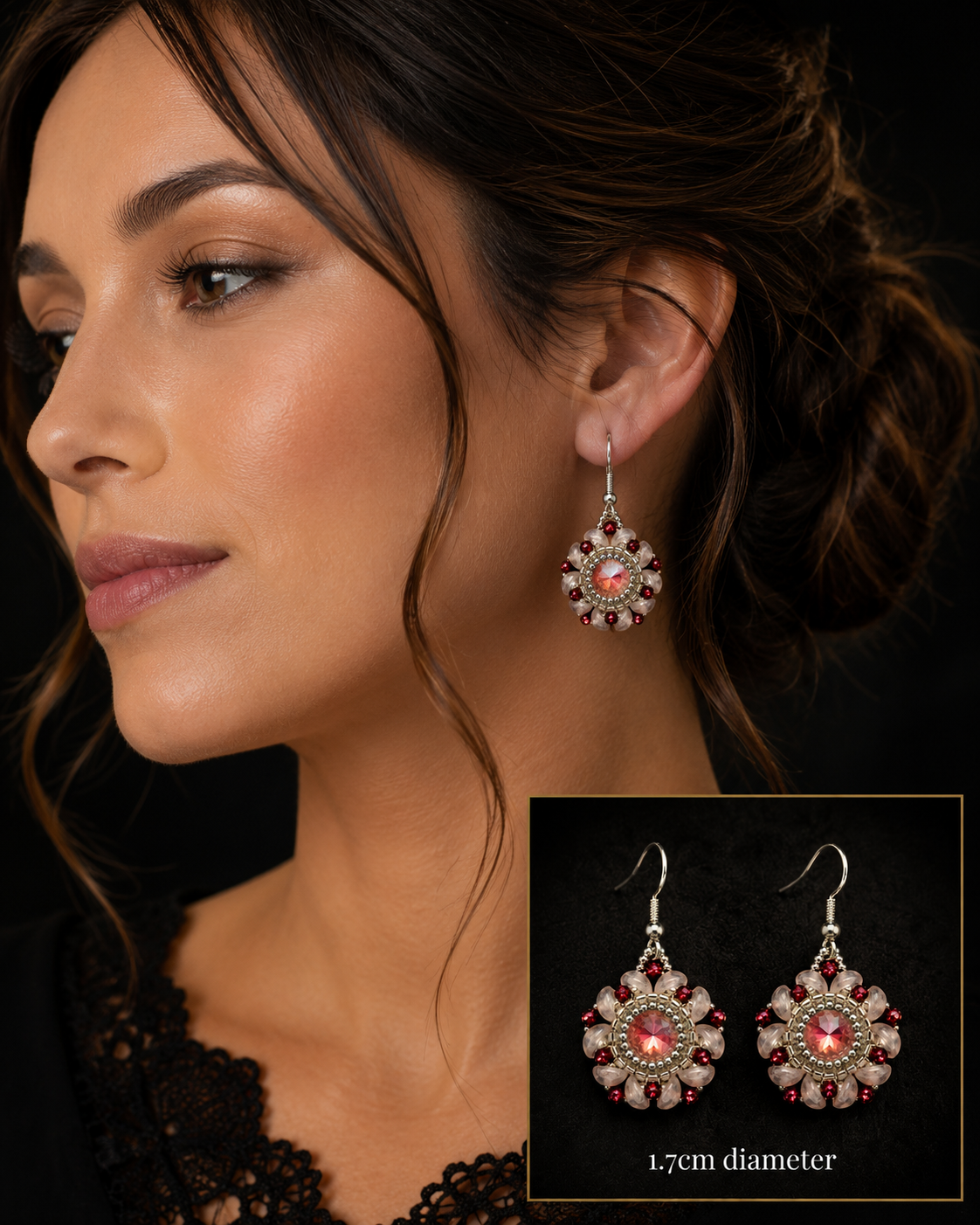 Rouge Halo Beaded Earrings