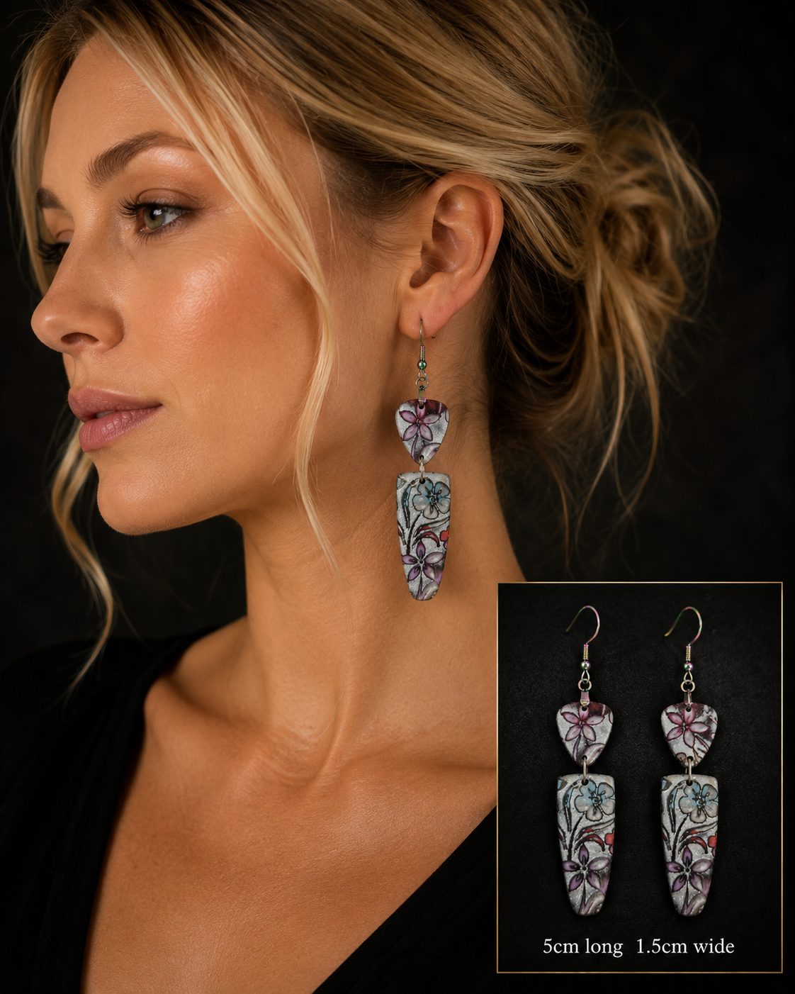 Faded Garden Polymer Clay Earrings