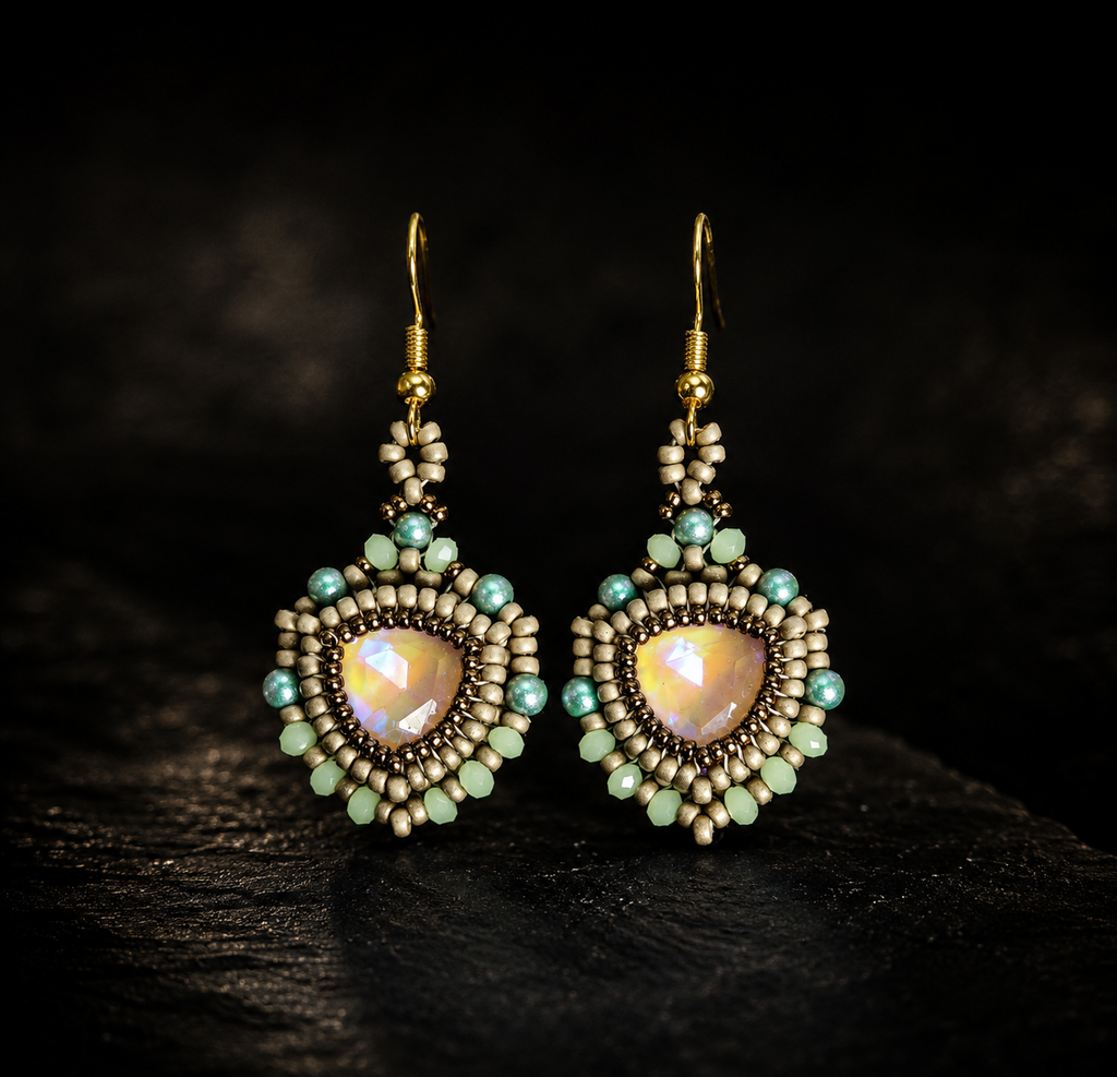 Mint Julep Beaded Earrings