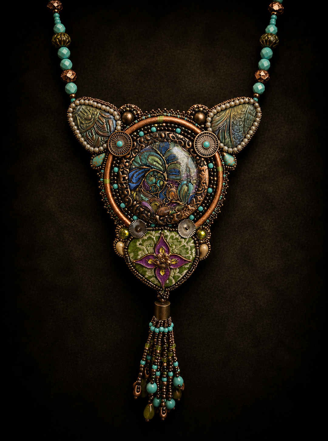 The Lost Garden Bead Embroidered Necklace