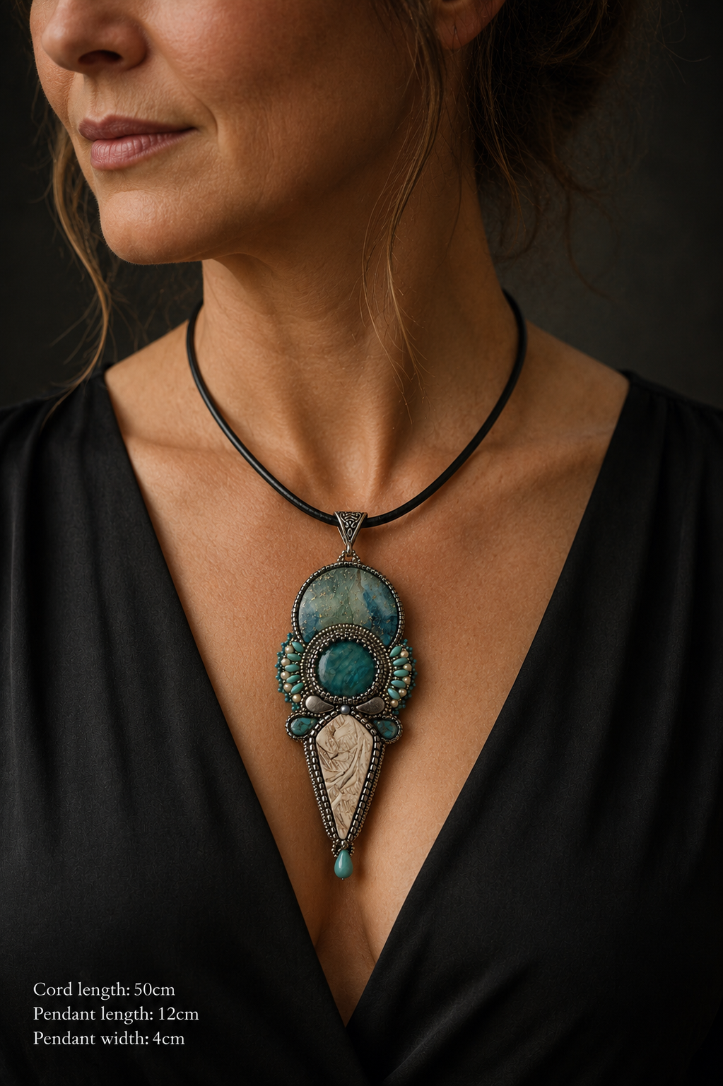 Tidal Relic Bead Embroidered Necklace