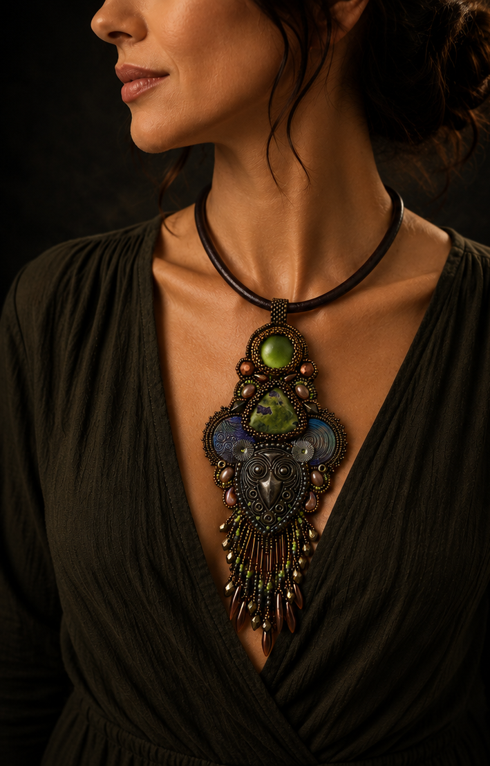 The Old Gods Bead Embroidered Necklace