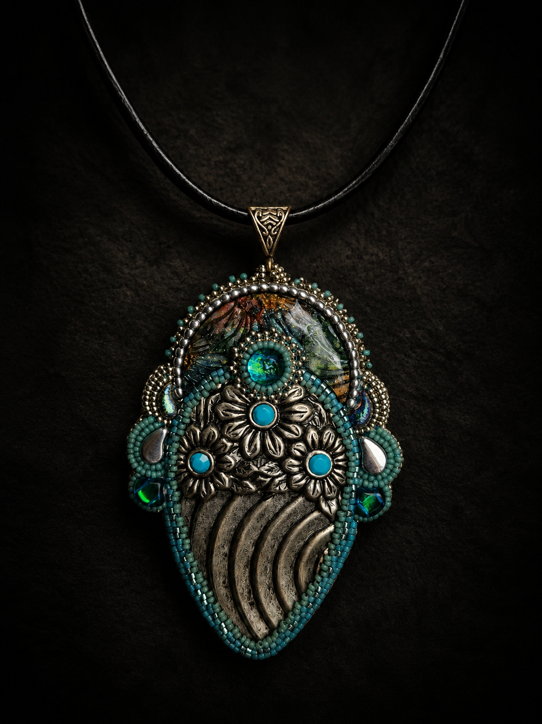After The Rain Bead Embroidered Necklace